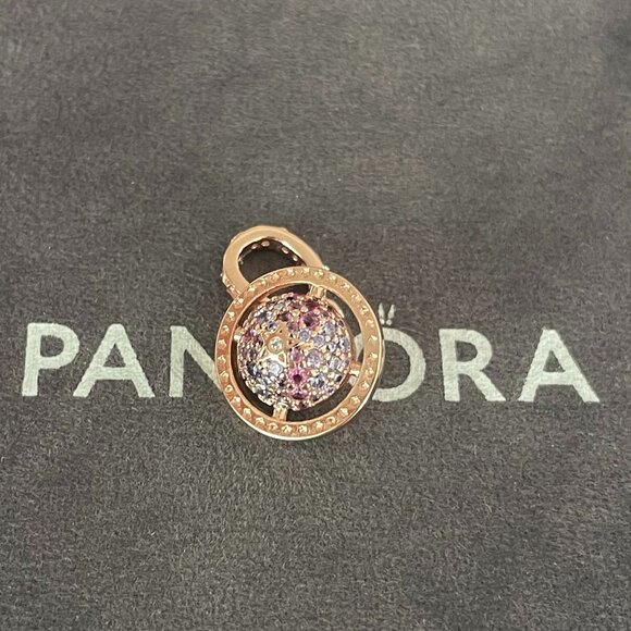 Pandora Planet Saturn Double Dangle Charm Exclusive Asia Charm - Picture 1 of 5